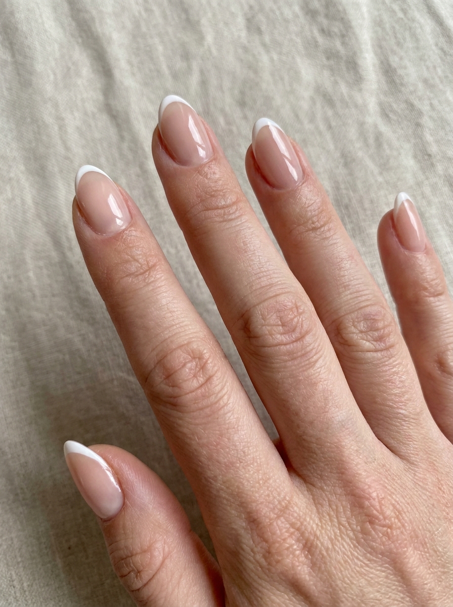 White Micro French Nails als Nägel Inspiration Sommer Schlicht Inspiration 2026